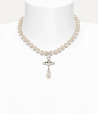 One Row Pearl Drop Choker