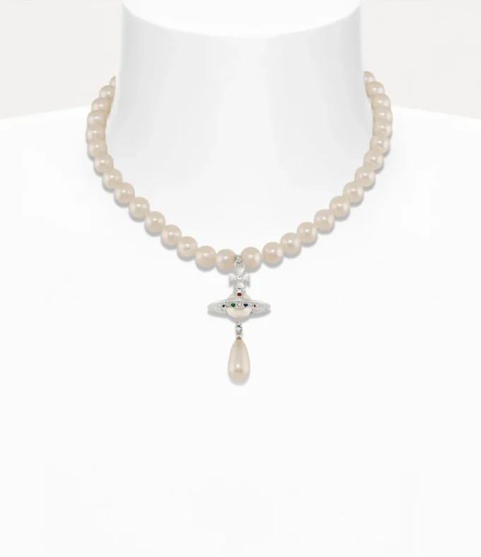 One Row Pearl Drop Choker